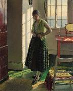 Harold Herbert Gertrude in an Interior oil on canvas